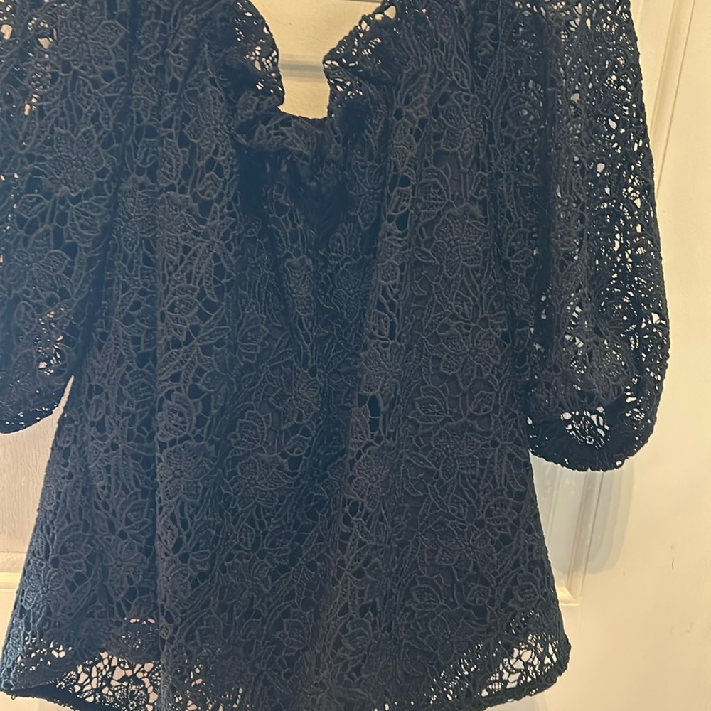 Anthropologie Black Lace Off the Shoulder top